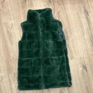 Patty Kim Green Faux Fur Vest